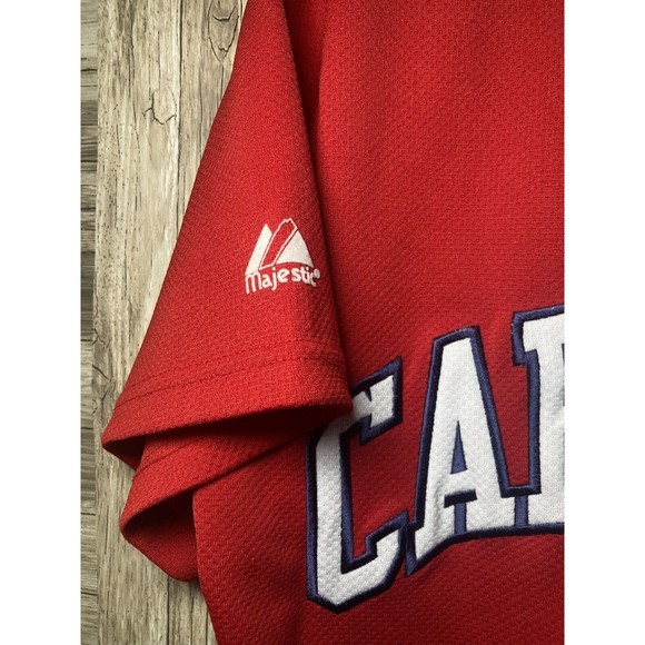 St Louis Cardinals Jersey Men’s Large Majestic Baseball MLB Blank Embroidery Red - Picture 5 of 8